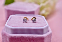 Load image into Gallery viewer, 14K Yellow Gold Round Diamond Push Back Stud Earrings 0.56cts
