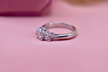 Load image into Gallery viewer, The Leo Vintage 14K White Gold 1.04cts Three Stone Round Brilliant Cut Diamond Ring
