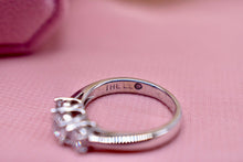 Load image into Gallery viewer, The Leo Vintage 14K White Gold 1.04cts Three Stone Round Brilliant Cut Diamond Ring
