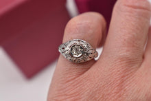 Load image into Gallery viewer, Vintage 18K White Gold 0.15cts Art Deco Old Mine Cut Diamond Engagement Ring
