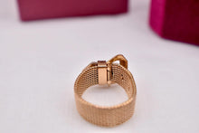 Load image into Gallery viewer, Unique 18K Rose Gold Vintage Mesh Buckle Adjustable Ring
