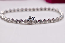 Load image into Gallery viewer, 14K White Gold Unique Designed Vintage Diamond Tennis Bracelet
