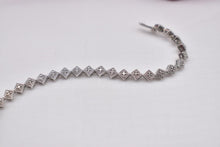 Load image into Gallery viewer, 14K White Gold Unique Designed Vintage Diamond Tennis Bracelet
