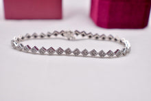 Load image into Gallery viewer, 14K White Gold Unique Designed Vintage Diamond Tennis Bracelet
