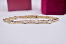 Load image into Gallery viewer, 14K Yellow &amp; White Gold Vintage 2.50cts Diamond Channel Set Bracelet
