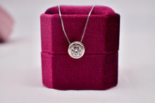 Load image into Gallery viewer, Vintage Mid Century 14K White Gold Solitaire 0.85cts Natural Diamond Bezel Slide Necklace

