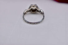 Load image into Gallery viewer, Reserved Listing Not for Sale 18K White Gold Art Deco Floral Diamond Engagement Ring
