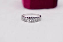 Load image into Gallery viewer, Vintage 14K White Gold Double Row Diamond Wedding Band
