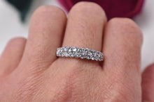Load image into Gallery viewer, Vintage 14K White Gold Double Row Diamond Wedding Band
