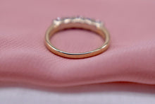 Load image into Gallery viewer, The Leo Vintage 14K Yellow Gold&amp; White Gold Bar Channel Five Stone Diamond Band
