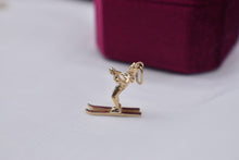 Load image into Gallery viewer, Vintage 14k Yellow Gold Movable Animated Skiing Charm
