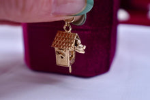 Load image into Gallery viewer, Vintage 1950s 14k Gold Movable Mechanical 3D Cuckoo Clock Charm
