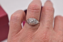 Load image into Gallery viewer, Vintage 18K White Gold 0.25cts Art Deco Old Mine Cut Diamond Engagement Ring
