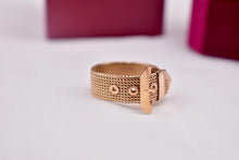 Load image into Gallery viewer, Unique 18K Rose Gold Vintage Mesh Buckle Adjustable Ring
