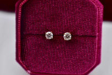Load image into Gallery viewer, 14K Yellow Gold Round Diamond Screw Back Stud Earrings 0.46cts

