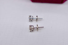 Load image into Gallery viewer, 14K White Gold Round Diamond Push Back Stud Earrings 1.20cts
