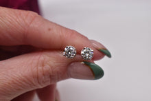 Load image into Gallery viewer, 14K White Gold Round Diamond Push Back Stud Earrings 1.20cts
