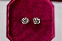 Load image into Gallery viewer, 14K White Gold Round Diamond Push Back Stud Earrings 1.20cts
