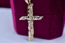 Load image into Gallery viewer, Vintage 14K Yellow Gold Artisan Cross Necklace
