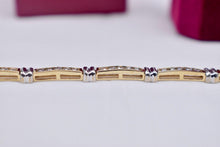 Load image into Gallery viewer, 14K Yellow &amp; White Gold Vintage 2.50cts Diamond Channel Set Bracelet
