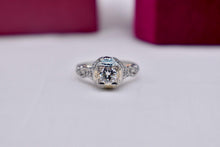 Load image into Gallery viewer, Reserved Listing Not for Sale 18K White Gold Art Deco Floral Diamond Engagement Ring
