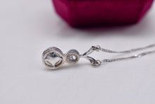 Load image into Gallery viewer, Vintage 14K White Gold Pearl and Diamond Necklace
