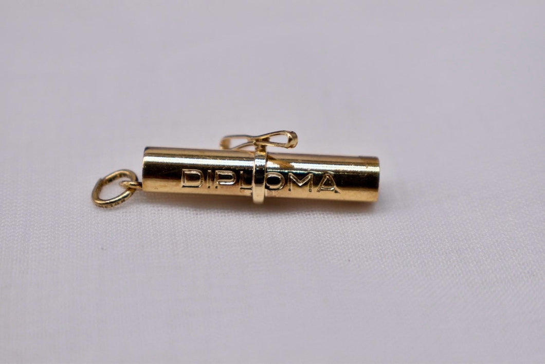 Vintage 14K Yellow Gold Diploma Graduation Charm