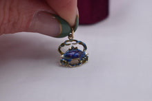 Load image into Gallery viewer, Vintage 14K Yellow Gold Blue Enamel Crab Charm
