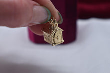 Load image into Gallery viewer, Vintage 1950s 14k Yellow Gold Animated Wedding Chapel Charm With Rings Inside
