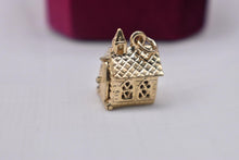 Load image into Gallery viewer, Vintage 1950s 14k Yellow Gold Animated Wedding Chapel Charm With Rings Inside
