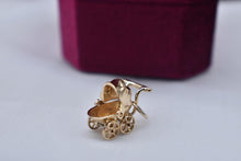 Load image into Gallery viewer, Vintage 14k Gold Movable Animated Baby Carriage Charm
