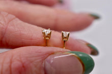 Load image into Gallery viewer, 14K Yellow Gold Round Diamond Push Back Stud Earrings 0.35cts
