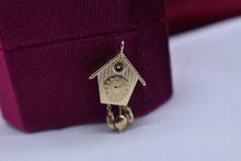 Load image into Gallery viewer, Vintage 14k Gold Animated 3D Cuckoo Clock Charm
