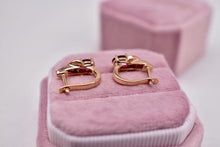 Load image into Gallery viewer, Levian 14K Rose Gold Rhodolite Garnet and Diamond Earrings
