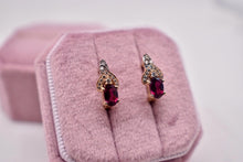 Load image into Gallery viewer, Levian 14K Rose Gold Rhodolite Garnet and Diamond Earrings
