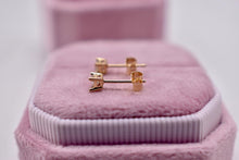 Load image into Gallery viewer, 14K Yellow Gold Princess Cut Diamond Push Back Stud Earrings 0.20cts
