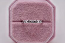 Load image into Gallery viewer, 14K White Gold Unique Round &amp; Baguette Bar Channel Diamond Band
