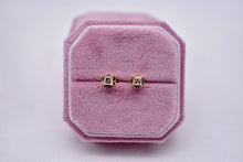 Load image into Gallery viewer, 14K Yellow Gold Princess Cut Diamond Push Back Stud Earrings 0.40cts
