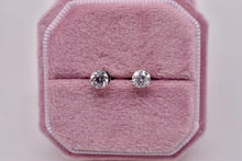 Load image into Gallery viewer, 14K White Gold Round Diamond Push Back Martini Stud Earrings 0.94cts

