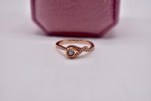 Load image into Gallery viewer, 10K Rose Gold Interwoven Twisted Diamond Ring
