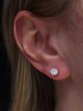 Load image into Gallery viewer, 14K White Gold Round Diamond Push Back Stud Earrings 0.95cts
