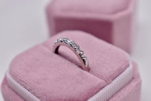 Load image into Gallery viewer, 14K White Gold Unique Round &amp; Baguette Bar Channel Diamond Band
