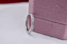 Load image into Gallery viewer, Vintage Milgrain Edge Platinum Eternity Diamond Wedding Band Size 5.5
