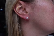 Load image into Gallery viewer, 18K White Gold Round Natural Diamond Screw Back Stud Earrings 1.28cts
