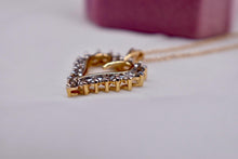 Load image into Gallery viewer, Vintage 14K Yellow Gold Diamond Heart Necklace, 1.20 ct
