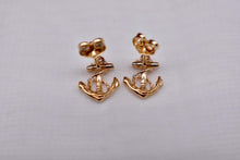 Load image into Gallery viewer, Vintage 14K Yellow Gold Anchor Stud Earrings
