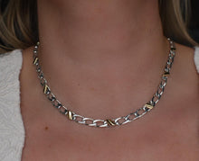 Load image into Gallery viewer, Beautiful Vintage Authentic Pre Loved TCO Sterling Silver and 18K Yellow Gold 16" Curb Link Necklace
