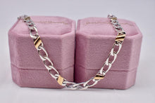 Load image into Gallery viewer, Beautiful Vintage Authentic Pre Loved TCO Sterling Silver and 18K Yellow Gold 16" Curb Link Necklace
