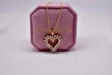 Load image into Gallery viewer, Vintage 14K Yellow Gold Diamond Heart Necklace, 1.20 ct
