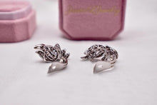Load image into Gallery viewer, Rare Art Deco 18K White Gold 1.00cts Round &amp; Baguette Diamond Earrings
